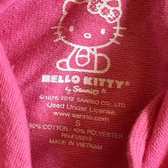 Pink Hello Kitty‎ Hoodie Sweatshirt Women's Small Graphic Pullover Long Sleeve - Picture 2 of 2